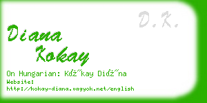 diana kokay business card